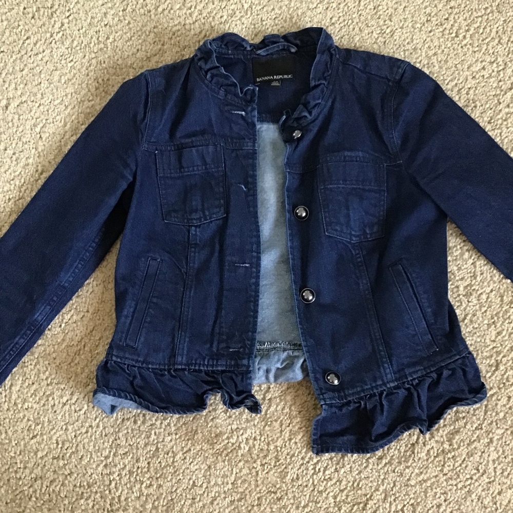 Banana Republic Collarless Denim Jacket